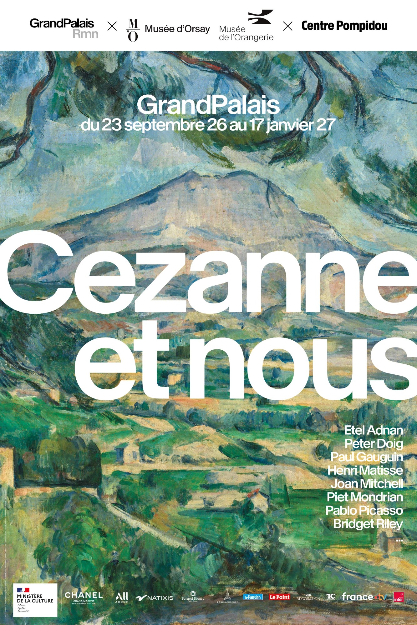 Grand Palais : Cézanne et nous Cézanne et nous : Du 23 septembre 2026 au 17 janvier 2027
Grand Palais, Galeries 3 et 4